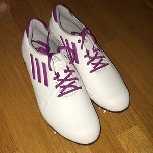 Cleated adidas pink white sneaker - never worn!